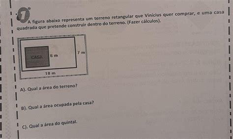 A Figura Abaixo Representa Um Terreno Retangular Que Vinicius Quer