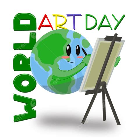 Happy Earth Day Clipart Vector, World Art Day Earth Painting, World Art ...