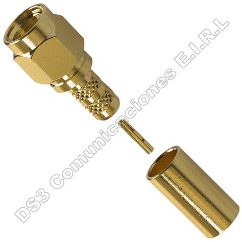 Conector SMA Macho Amphenol Crimp Tipo SMA Invertido Cable RG 58U