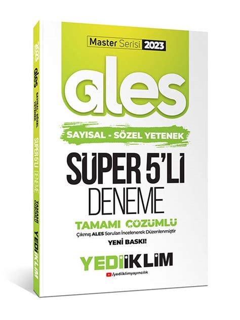 Yediiklim Yayınları 2023 Master Serisi Ales Sayısal Sözel Yetenek