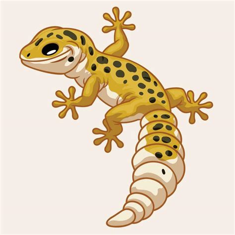 Leopard Gecko In Cute Cartoon Style 23173039 Vector Art At Vecteezy