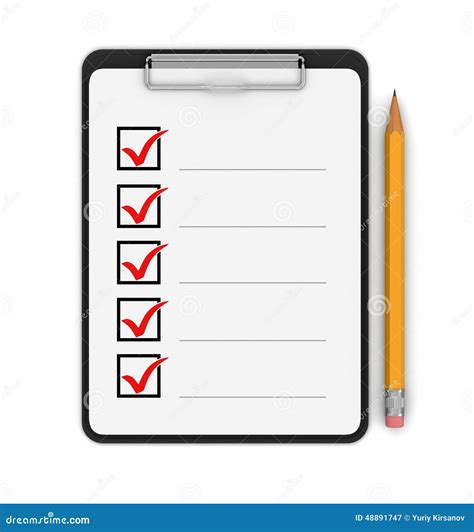 Clipboard Checklist Clipping Path Included Stock Illustration