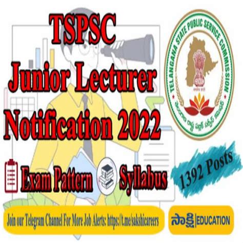 Tspsc Junior Lecturer Posts Exam Pattern Syllabus Check