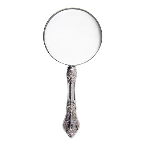 Silver Ornate Hand Held Desk Magnifying Glass 3x Magnification 3 Lens Magnifier