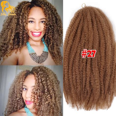 Kinky Afro Marley Trenzado Del Pelo 18 Marley Ombre Curly Crochet