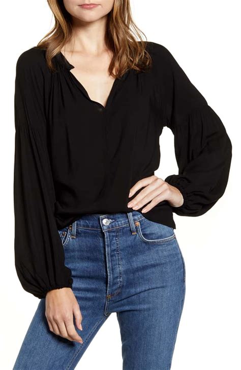 Velvet By Graham And Spencer Challis Peasant Sleeve Blouse Nordstrom