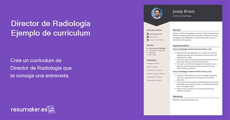 Ejemplos de Curriculum Vitae Director de Radiología Plantilla y 20