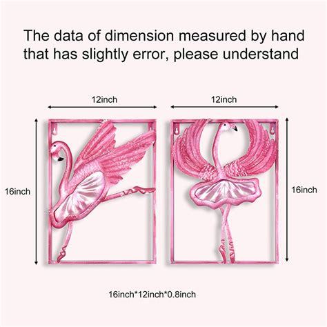 Flamingo Wall Art Decor 2Pack Handmade Modern Elegance Flamingo Metal