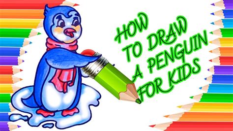 How To Draw A Penguin КАК НАРИСОВАТЬ ПИНГВИНА ДЛЯ ДЕТЕЙ Bolalar