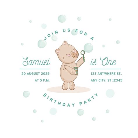 Free custom printable baby birthday invitation templates | Canva