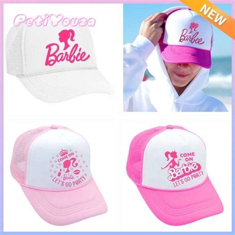 Petiyouza Pink Barbie Baseball Cap Adjustable Barbie Letters Sun Hat