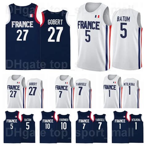 France Basketball Jersey 2024 Wembanyama Embiid Gobert Batum Yabusele