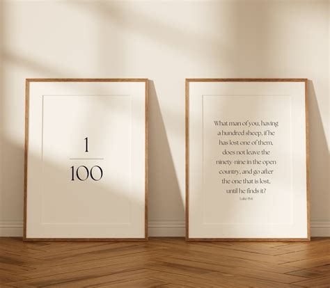 ONE OUT OF 100 Minimal Bible Verse Decor Christian Digital Print