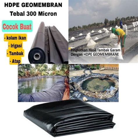 Jual Kolam Ikan Hdpe Geomembran Tebal 300 Micron Lebar 6 Meter X