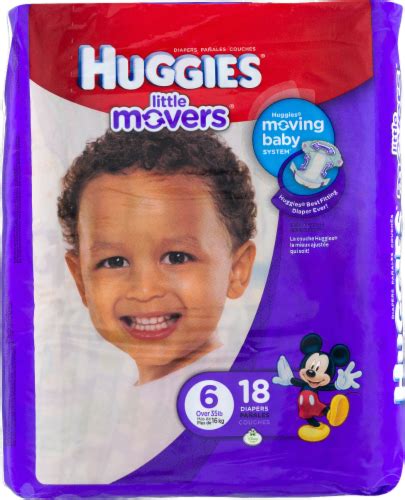 Huggies Little Movers Baby Diapers, Size 6 (35+ lbs), 18 ct - Kroger