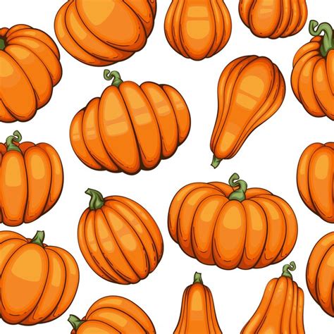 Premium Vector Thanksgiving Seamless Pattern With Pumpkins