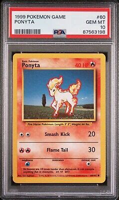 1999 Pokemon Base Set Unlimited Ponyta 60 102 PSA 10 Gem Mint EBay