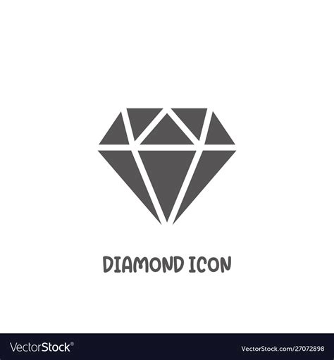 Diamond Icon Simple Flat Style Royalty Free Vector Image