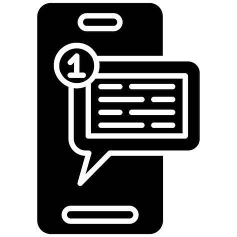 Premium Vector Sms Notification Glyph Solid Black Illustration