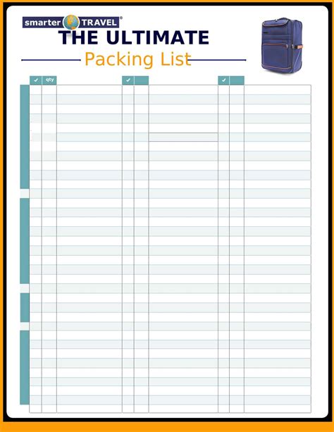 Free Printable Packing List Templates Excel Word Pdf 52 Off