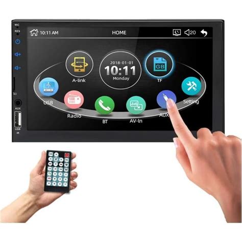 2 Din Autoradio 7 Mp5 Player Miroir Lien Tactile Écran Capacitif