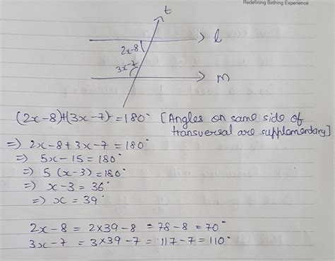 Two Parallel Lines I And M Are Intersected By A Transversal T If The Interior Angles On The