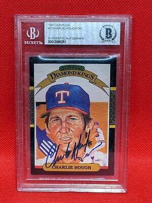 BECKETT AUTHENTIC AUTOGRAPH Charlie Hough 1987 Donruss Diamond Kings