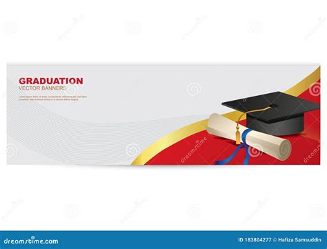 Graduation Banner Vector Illustration Decorative Background Design