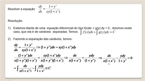 Calculo Diferencial e Integral Variáveis Separáveis YouTube