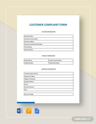 Free 18 Complaint Form Templates In Pdf Ms Word Pages Docs