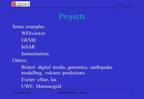 Nesc Nov 2003 Bristol Regional E Science Centre Progress And Plans