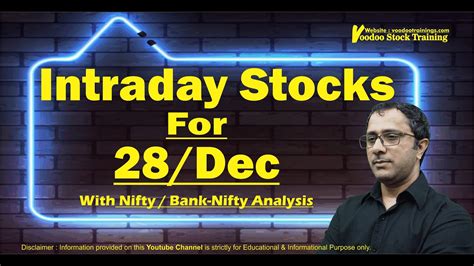 Best Intraday Stock For Tomorrow 28 Dec Nifty And Bank Nifty Levels