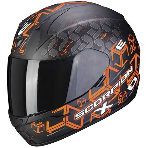 Casque de moto intégral Scorpion EXO 390 CUBE noir mat orange Vente en