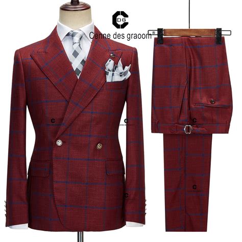 OEM Plaid Men Business Casual Suit Suit Slim Fit Wedding Groom Suit Man