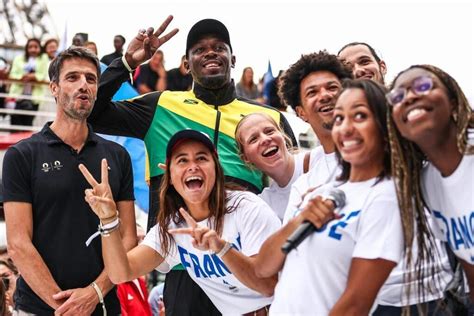 EN IMAGES JO 2024 Usain Bolt à Paris pour la présentation de la