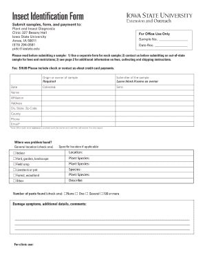 Fillable Online Extension Iastate Submit Samples Form And Payment To