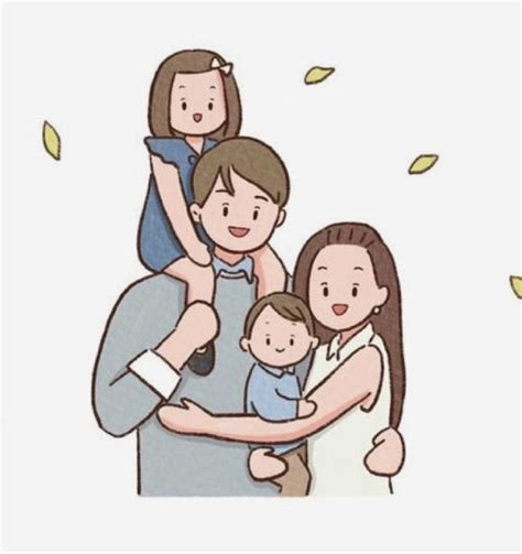 Hand drawn family white transparent hand drawn cartoon cute happy ...