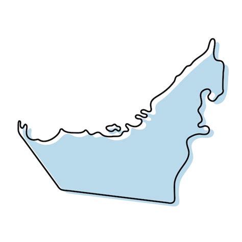 Premium Vector Stylized Simple Outline Map Of United Arab Emirates