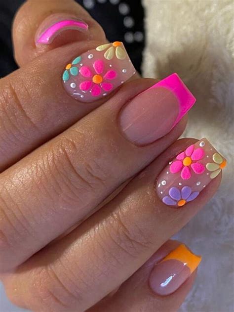 Mejora tu apariencia con 24 piezas de uñas postizas con estampado de