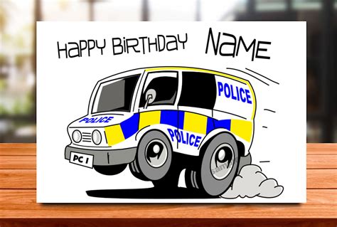 Personalised Police Birthday Card Policeman Dad Son Etsy Uk