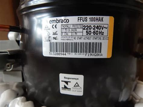 Motor Compressor Embraco Ffus 100 Hak 1 3 220v R134a