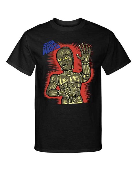 Sale Star Wars C3po Retro 1977 Costume Style Blackunisex T Shirt Ebay