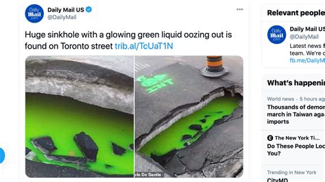 Would You Have Sex With This Sinkhole Oozing Green Slime In Toronto