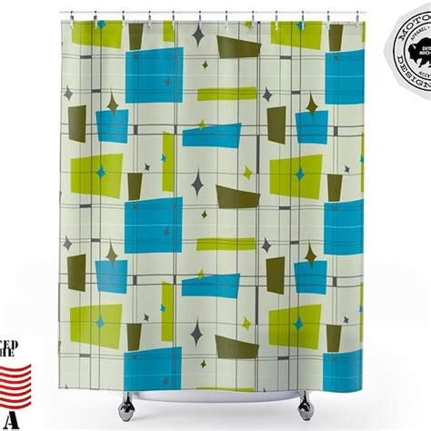 Mid Century Modern Curtain Etsy