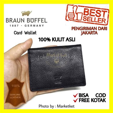 Jual Laris Dompet Kartu Lipat Kulit Asli Pria Braun Buffel Card Holder