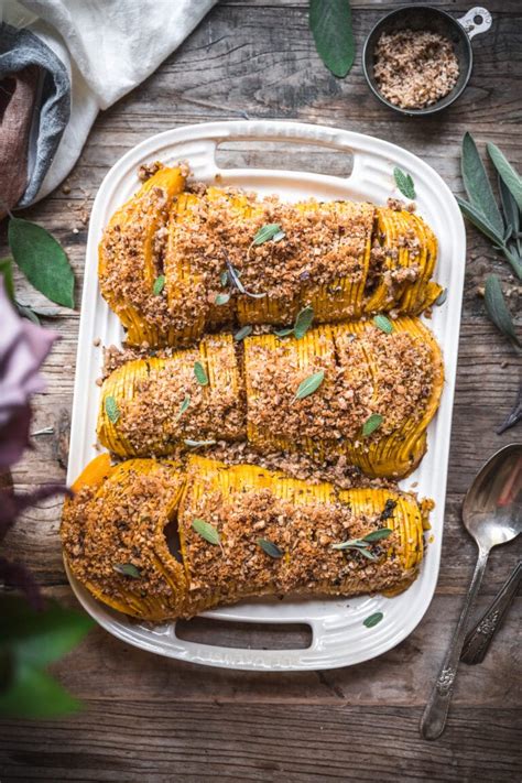 Maple Glazed Hasselback Butternut Squash (Vegan) - Crowded Kitchen