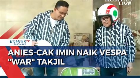 Tunggu Hasil Pemilu Anies Cak Imin Naik Vespa Bareng Berburu Takjil