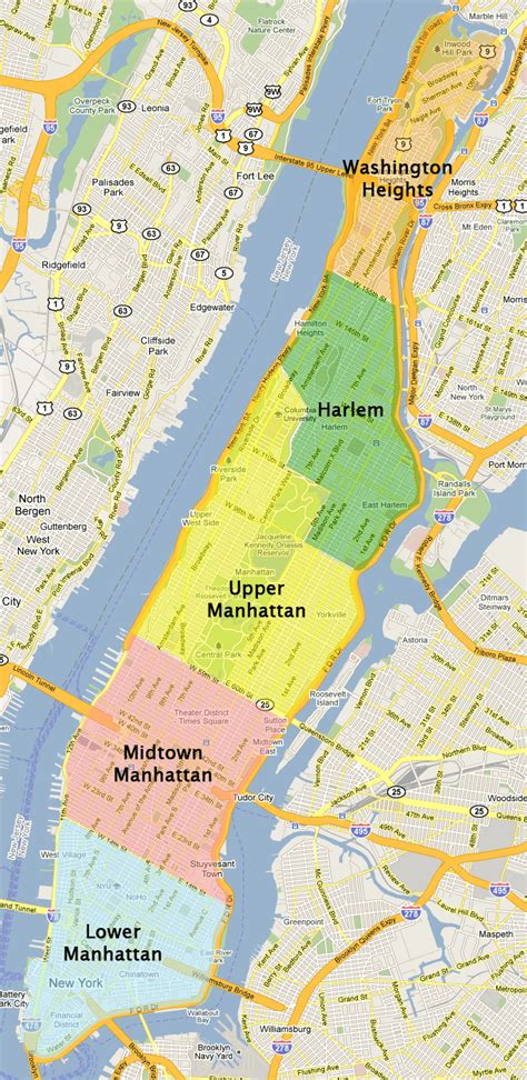 Manhattan Boroughs Map