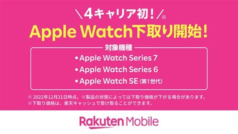 楽天モバイル、apple Watchの下取りサービスをスタート。series 6は最大37000円で下取り