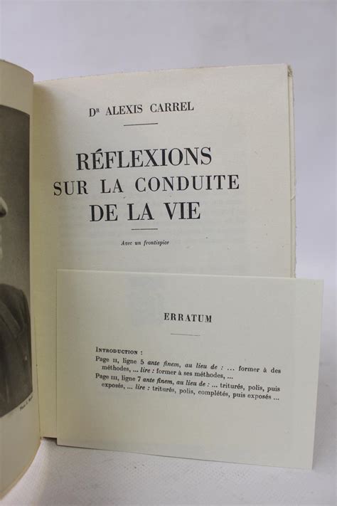 R Flexions Sur La Conduite De La Vie By Carrel Alexis Couverture